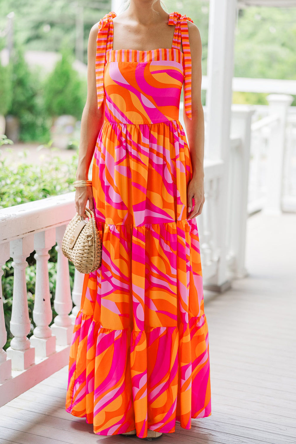Belle Abstract Print Maxi Dress