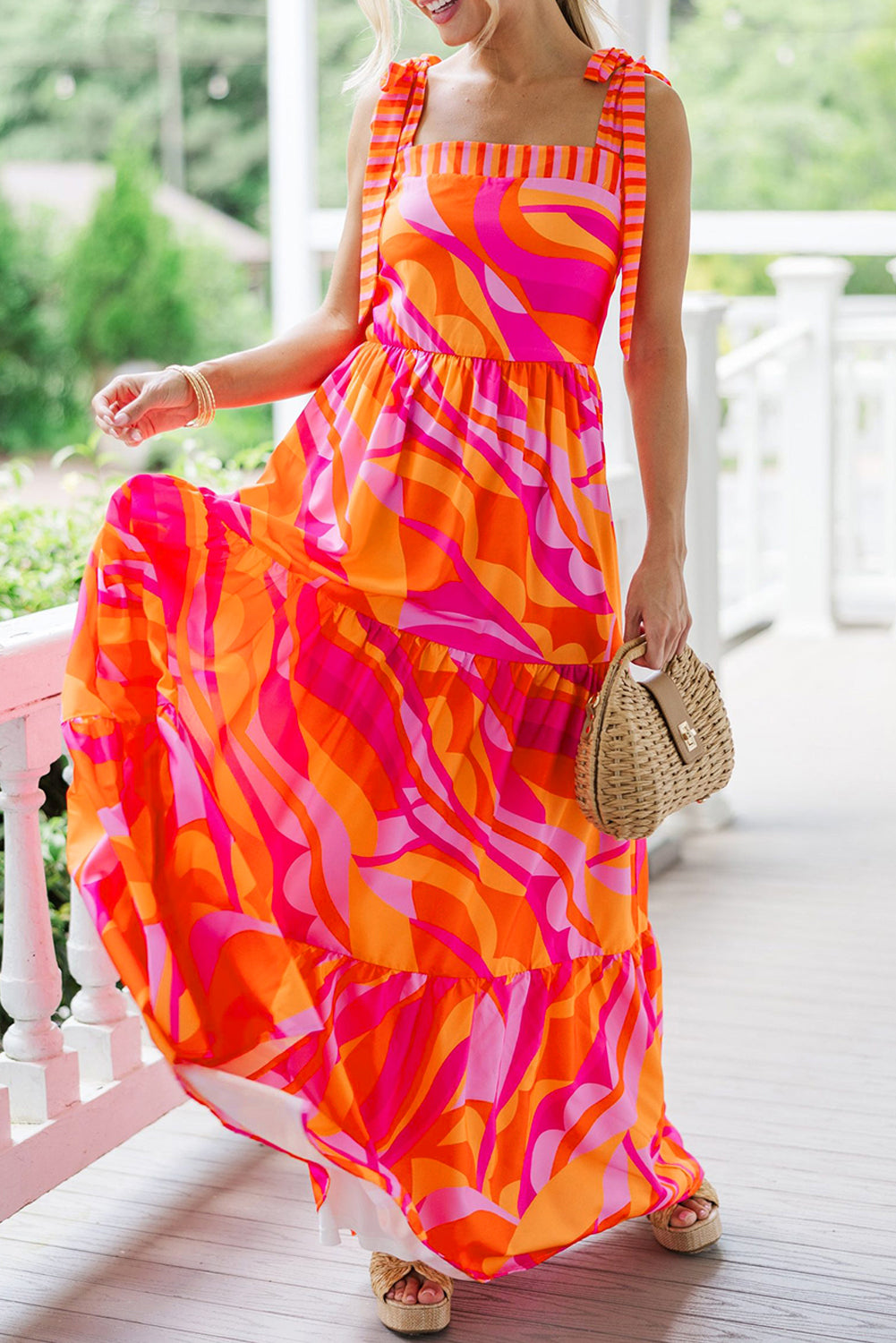 Belle Abstract Print Maxi Dress