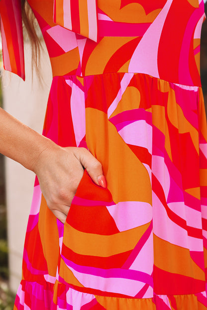 Belle Abstract Print Maxi Dress