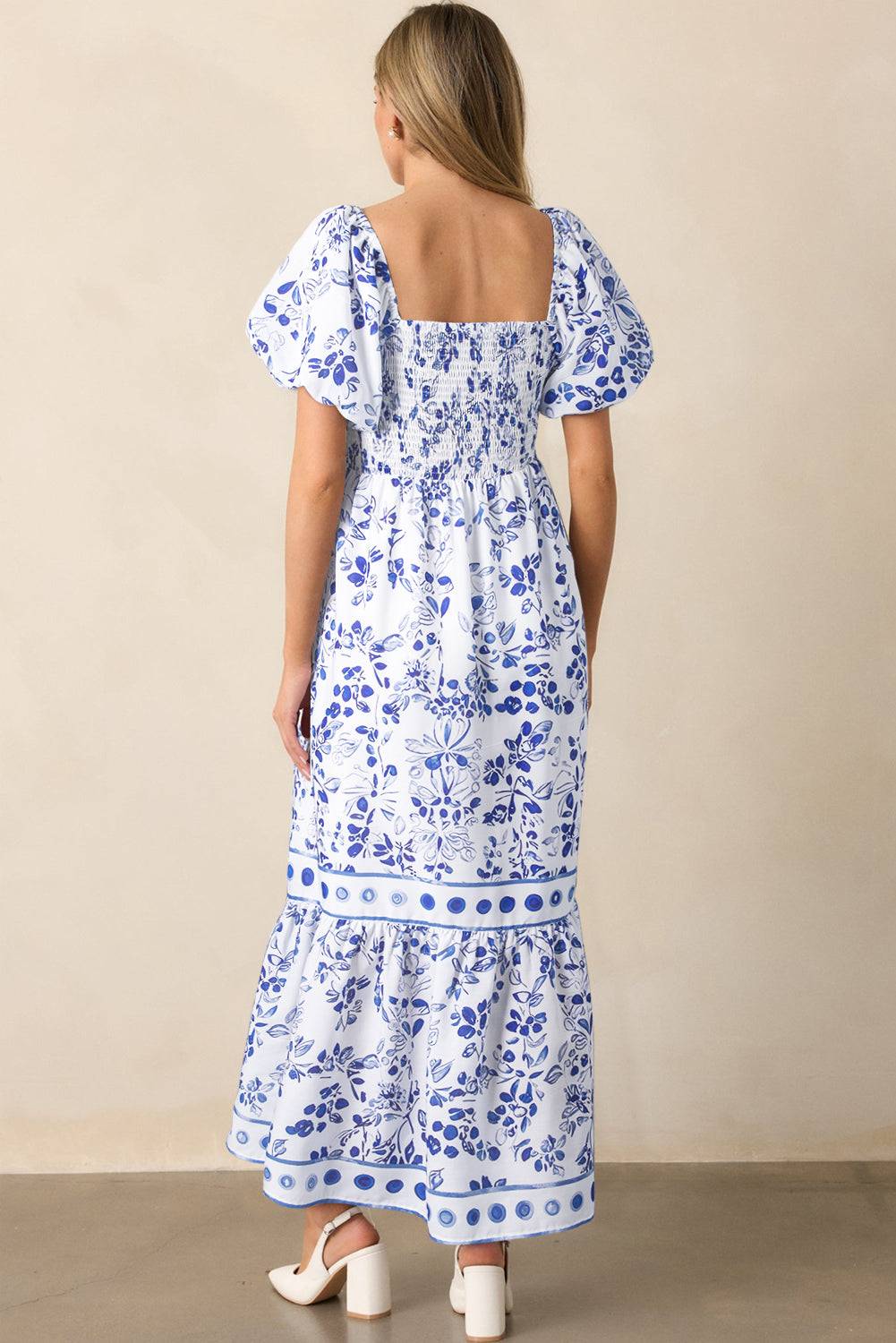 Jasmine Floral Smock Maxi Dress